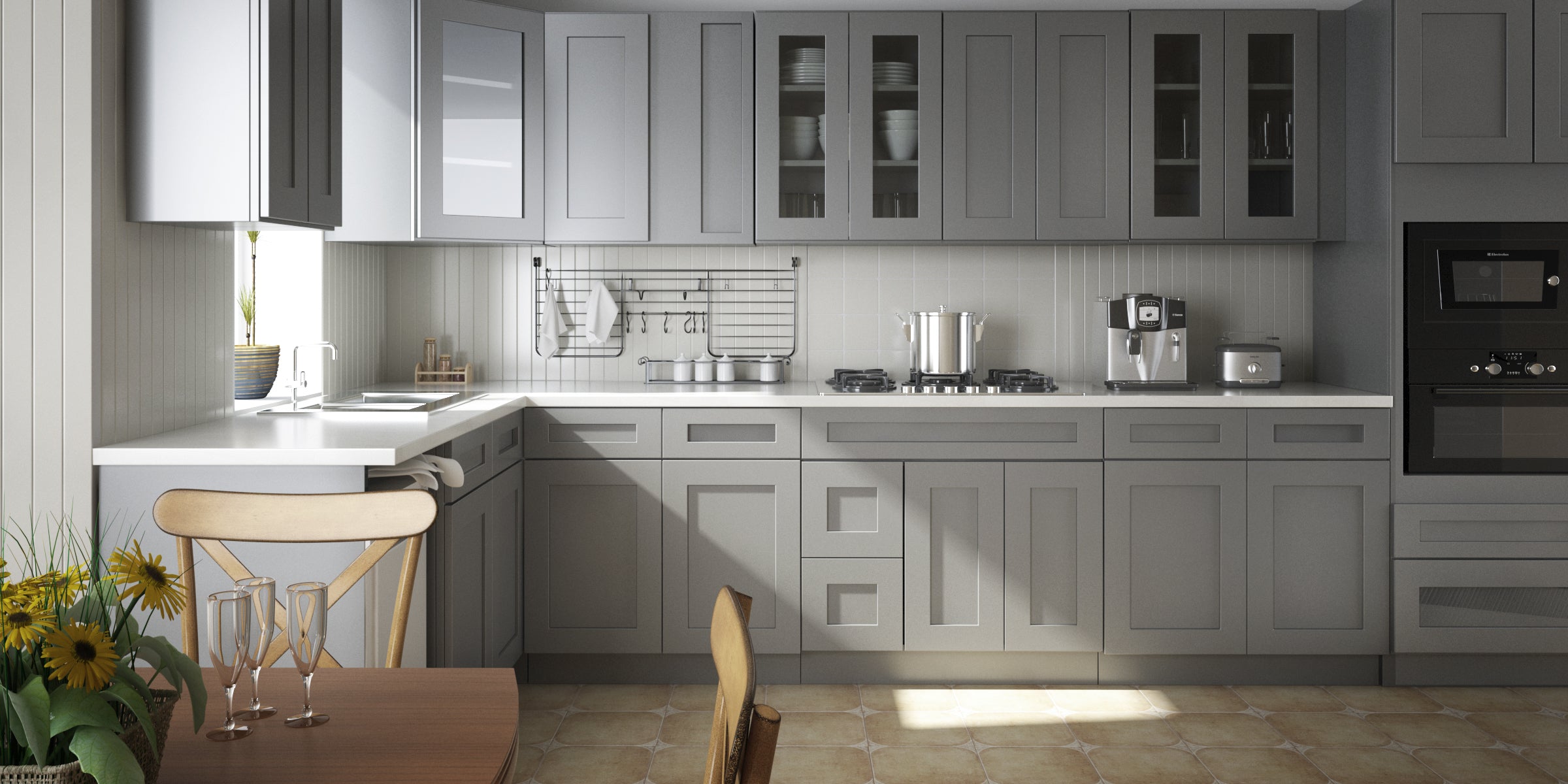 Grey Shaker Style RTA Cabinets by KCC