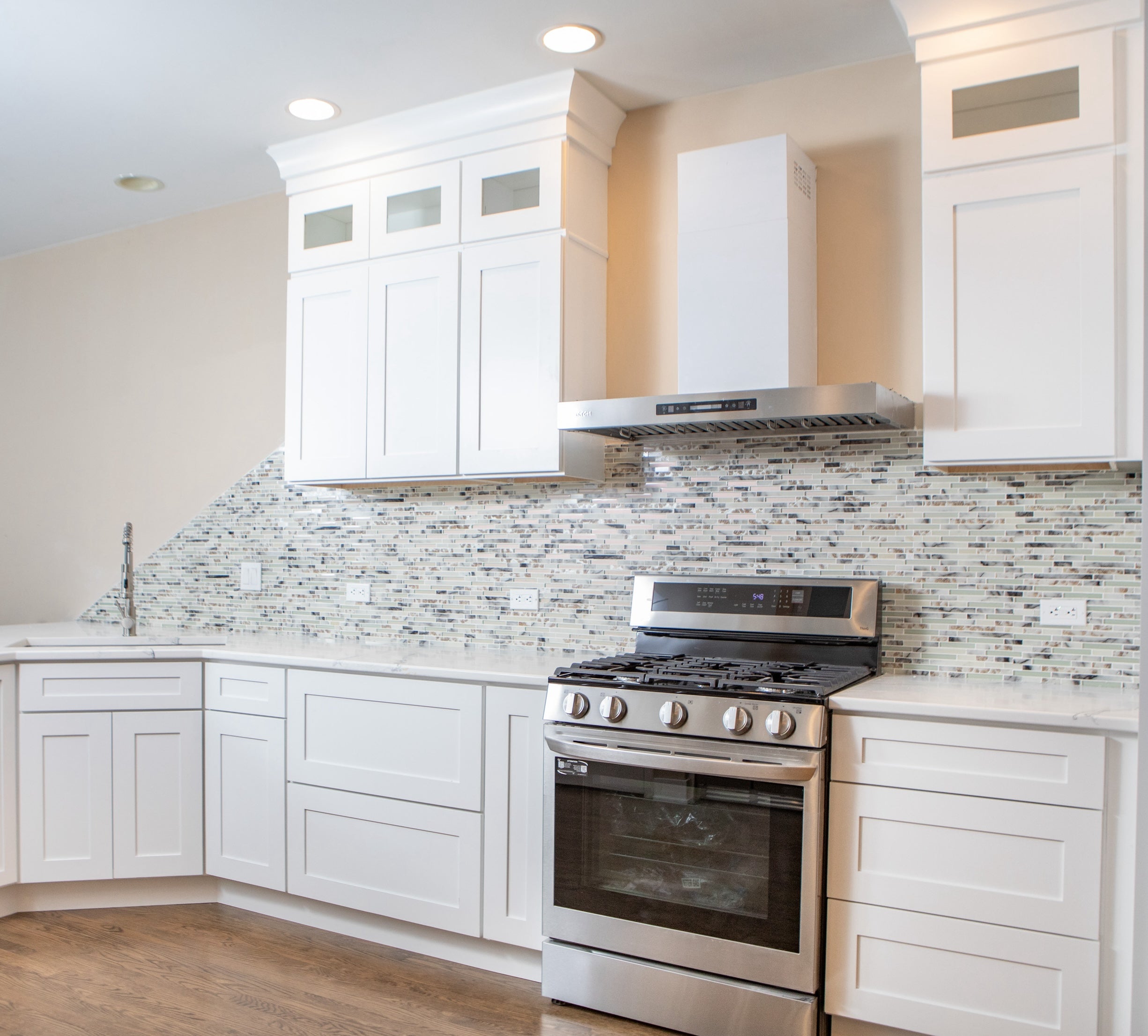 KitchenCrest White Shaker Style Cabinets Complete in Kitchen